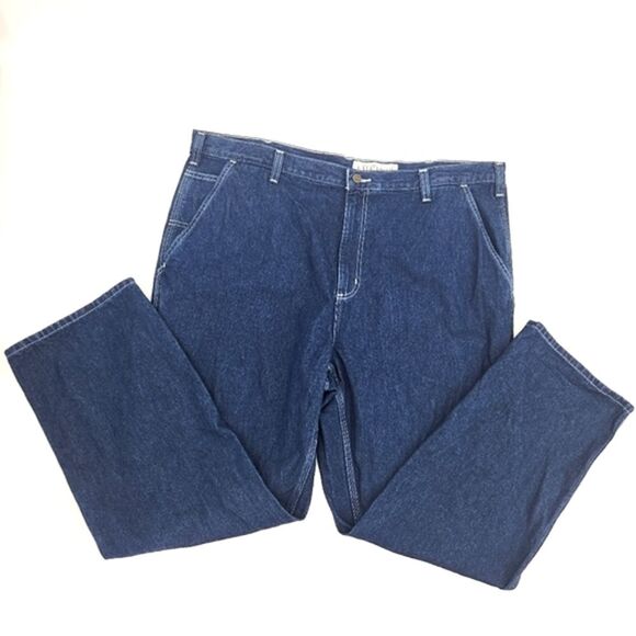 Carhartt Dungaree Fit Utility Blue Carpenter Jeans Workwear Men's 42x30 - Picture 3 of 13